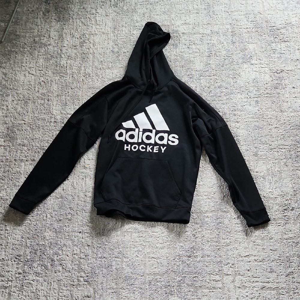 Adidas Black and White Hockey Hoodie Size Medium